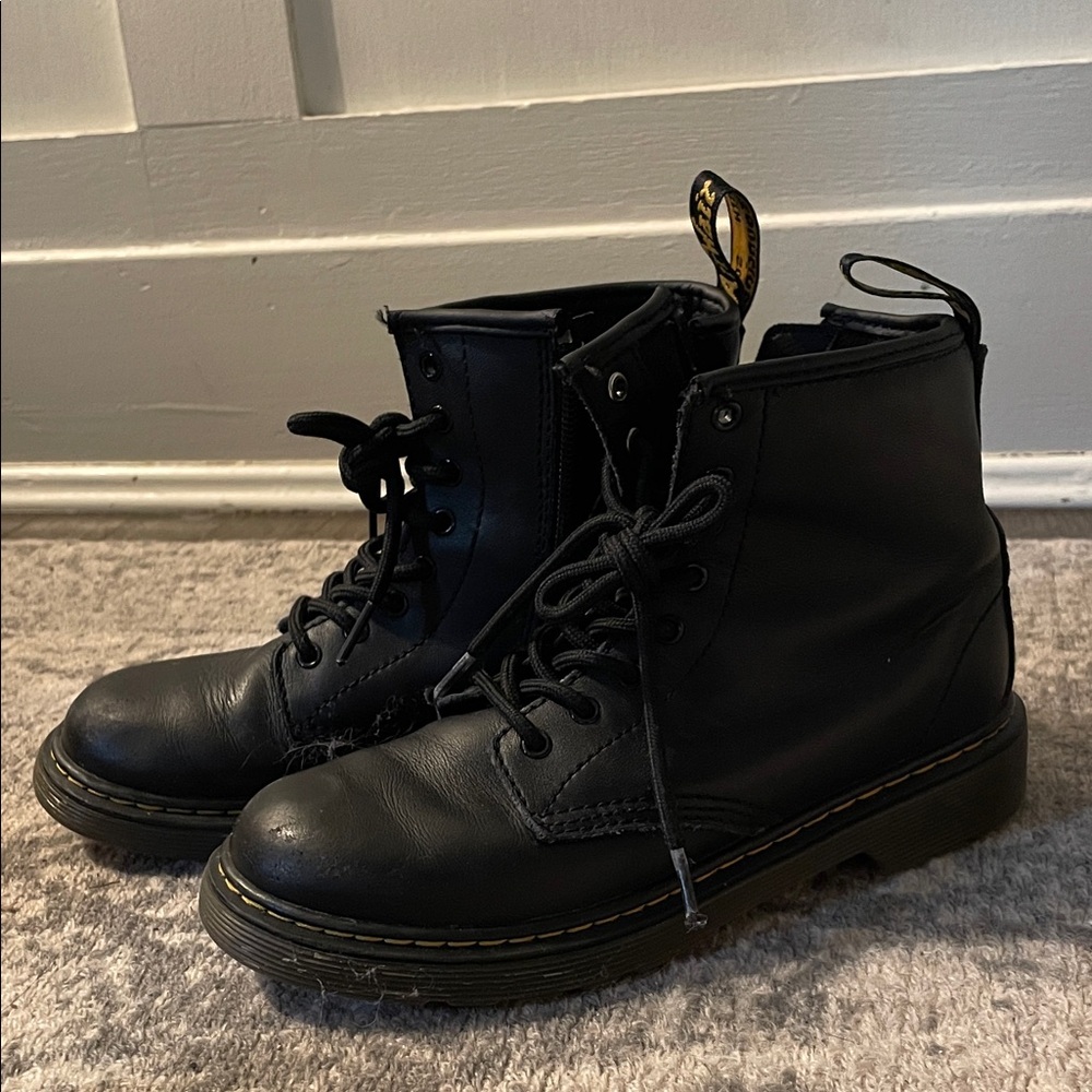 Kids Dr. Martens Black Lace-Up Boots